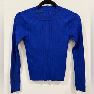 Forever 21 Vibrant Blue Ribbed Sweater Junior Size medium